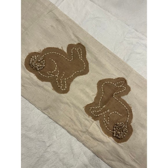 Farmhouse Table runner burlap bunny Easter Nicole Miller - Picture 2 of 9